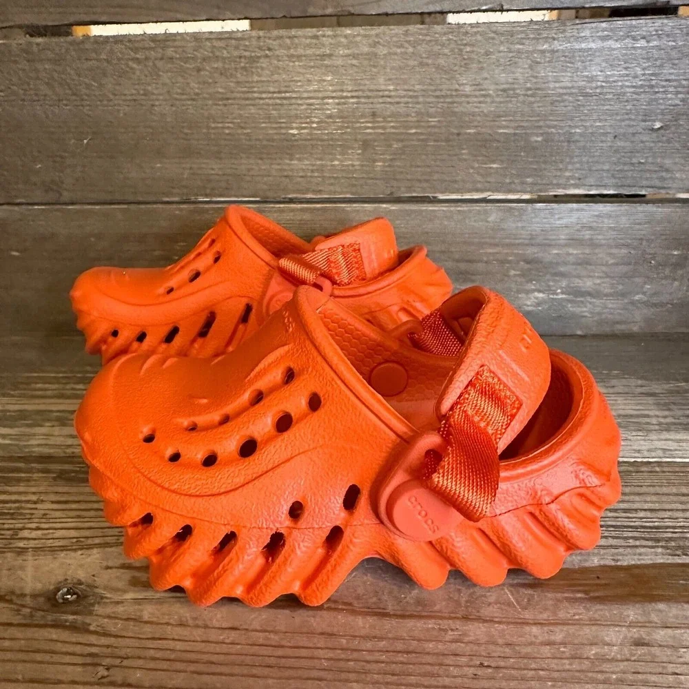 New NWT Little Kids‎ Crocs Echo Orange Comfort Clogs Sandals Shoes Size 4 C